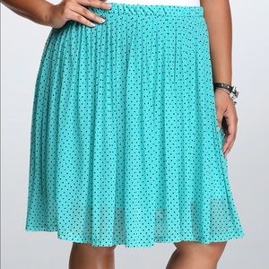 Torrid Teal & Black Polka Dot Skirt